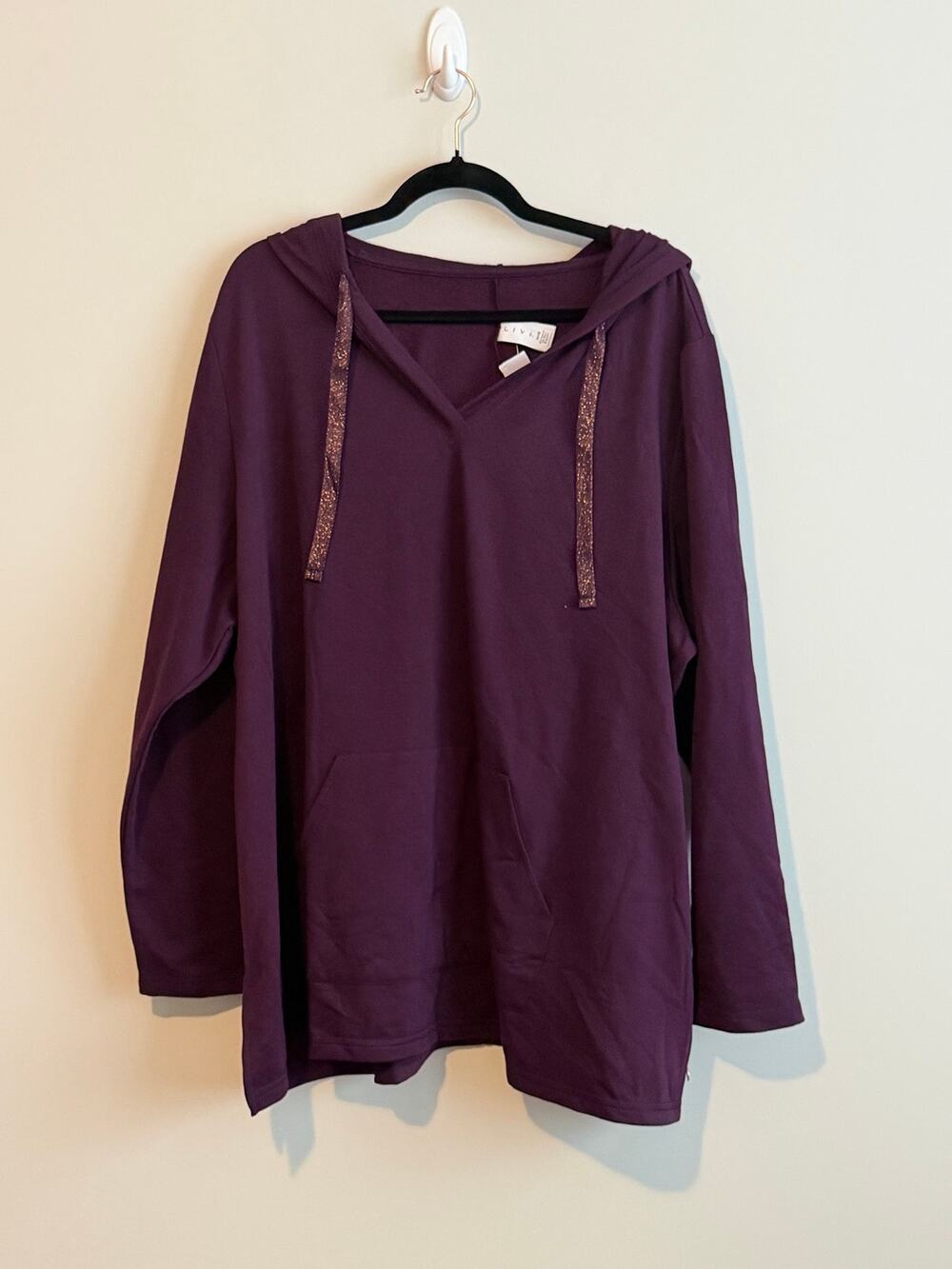LIVI Active Deep Purple Hooded Activewear Hoodie Plus Size 26/28 NWT